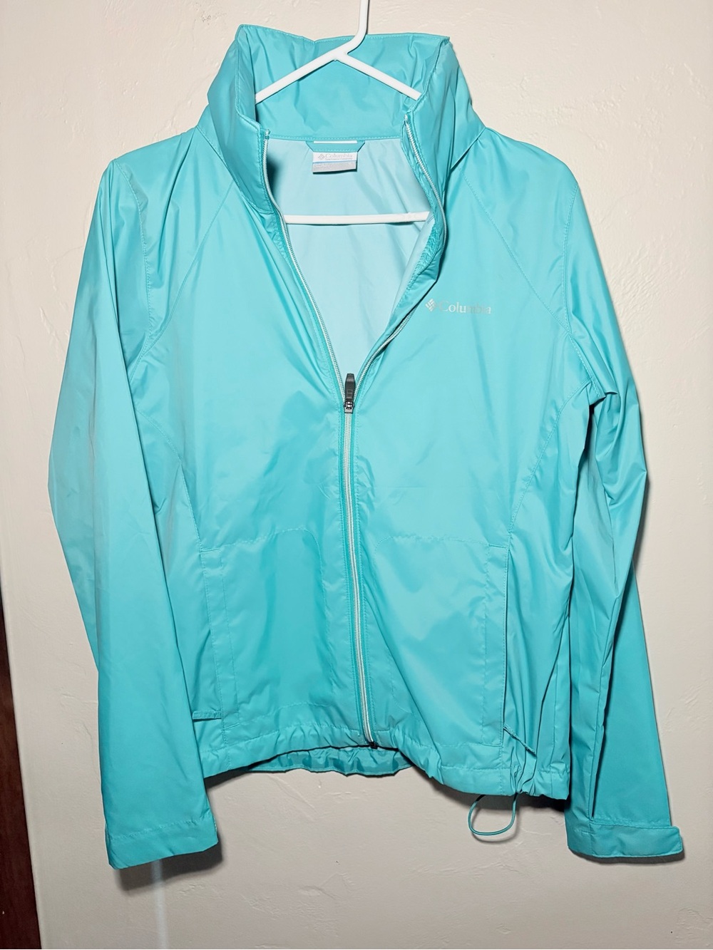 Columbia Switchback III Rain Jacket Women Small Miami Teal Waterproof Hooded